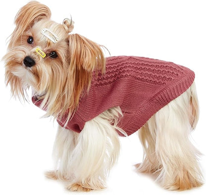 Stretchy Cat Sweater - 17 Colors & 6 Sizes | Snug Winter-Ready Knit for Boy/Girl Cats & Kittens(Maple Leaf Red, Small)