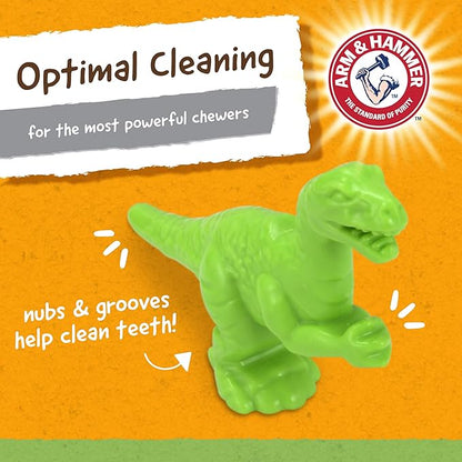 Arm & Hammer for Pets Nubbies Dental Toys T-Rex Dental Chew Toy for Dogs Best Dog Chew Toy for Moderate Chewers Reduces Plaque & Tartar Buildup Without Brushing, Mint Flavor (Pack of 1)