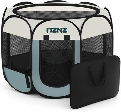 Dog Cat Playpen, Portable Puppy Pet Crate Indoor for Small Dogs Cats Rabbits, Foldable Dog Cage Enclosure for Outdoor, Pop Up Dogs Tent Kennel with Carrying Case, Grey