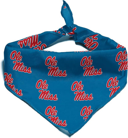 Ole Miss Rebels Officially Licensed Bandana for Dogs and Cats | Fits Pets Great Gift Idea | Easy-to-Tie (Large, 28")