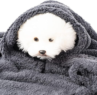 2 Blankets, Dog Cat Pet Blanket, Soft Warm Fleece, for Puppy, Small Dogs or Kitten, Cats, Plush Fuzzy Blanket for Bed, Sofa, Travel (60" x 40", 2/Pack, Dark Gray+Navy Blue)