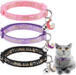 Cat Collar with Bells Breakaway, 3 Pack Moon and Star Cat Collar Reflective, Cute Kitten Collars with Pendant Glow in The Dark for Girl Boy Cats, 8"-12" Adjustable Safe Dog Puppy Kitty Collar