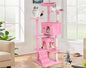 Heavy Duty Cat Tree Tower, 70" Tall Cat Tower for Indoor Cats with Cat Scratching Post with Bed, Cat Condo, Hanging Ball, Multi-Level Cat Climbing Tower Cat Trees Furniture Activity Center, Pink