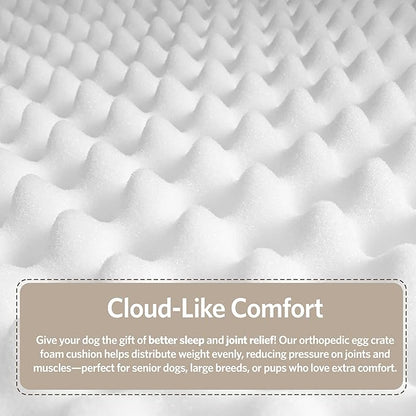 MidWest Homes for Pets Orthoperdic Egg-Crate Nesting Pet Bed w/ Teflon Fabric Protector, Large Brown