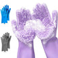 ALPENKOK Silicone Dish Gloves with Scrubbers – Thick Tear-Resistant Dishwashing Gloves – Long-Lasting | Household Use