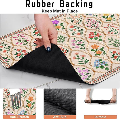 Absorbent Pet Dog Bowl Mat for Food and Water, Pet Cat Food Feeding Mat with Non Slip Rubber Backing, Dog Food Mats for Floors Waterproof, 24"x32"