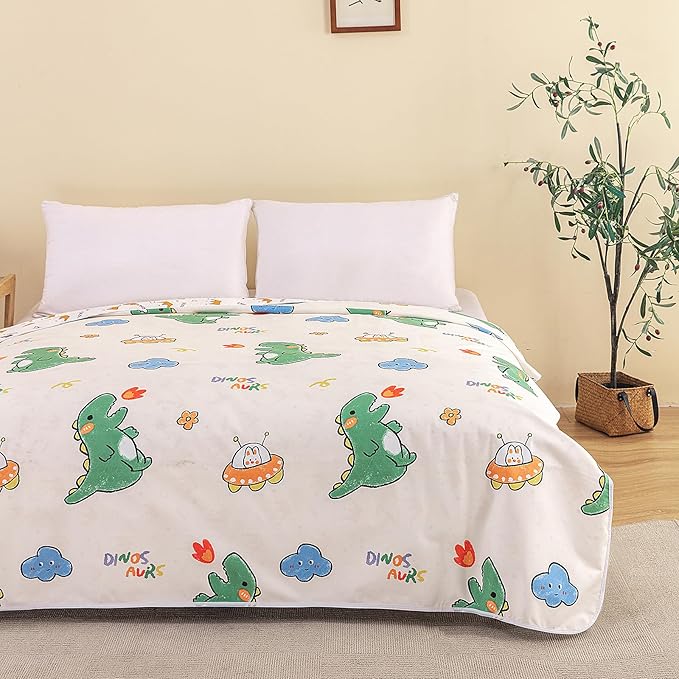 WenBags Waterproof Dog Bed Cover 60 * 80 Inches Throw Size,Pet Hair Resistant Reversible Couch Cover Mattress Protector,Leakproof Bed Liner/Sheet/Blanket for Adults Elderly Pets,Cute Dinosaurs