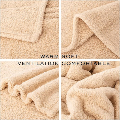 3 Blankets, Dog Cat Pet Blanket, Soft Warm Fleece, for Puppy, Small Dogs or Kitten, Cats, Plush Fuzzy Blanket for Bed, Sofa, Travel (32" x 24", 3/Pack, Beige+Light Gray+Dark Gray)