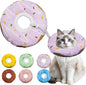 Cat Cone Collar Soft, Adjustable Cat Recovery Collar Kitten Cones to Stop Licking, Cute Donut E Collar After Surgery, Cats Neck Pillow Cone Elizabethan Cones of Shame (Waterproof Purple, Large)