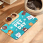 Pet Dog Cat Food Mat,Animal Paws Absorbent Waterproof Placemat for Food and Water Non Slip Rubber Backing Durable Feeding Pad for Clean Floors 12" x 20"