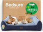 Bedsure SupportMax™ Orthopedic Dog Bed Medium Size Dog - Extra Thick Supportive Medium Dogs Beds with Waterproof Washable Cover, Comfort Pet Bed Sofa with Soft Sherpa and Nonskid Bottom, Blue, 35"