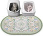 Bienbee Cat Litter Mat, 33" x 22" Large Size Litter Box Mat Rug with Non-Slip Bottom,Urine and Water Proof, Easy to Clean Cat Supplies Essentials for Indoor Kitty Kitten Floor,Bean-Green L