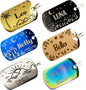 Personalized Dog Tag with 5 Lines of Custom Deep Engraved Durable Stainless Steel Pet ID Name Tag Designer Regular Size Rectangle