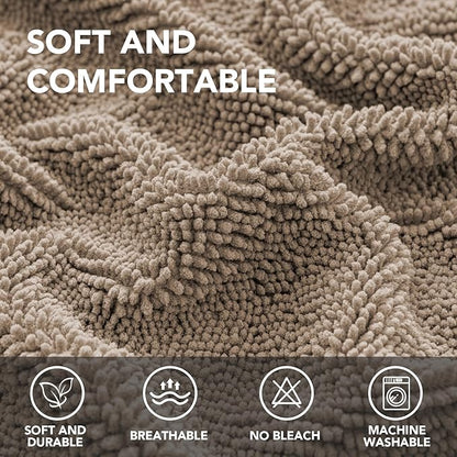 H.VERSAILTEX Non Slip Pet Couch Cover Chenille Dog Bed Protector Thick Soft Sofa Slipcover Pet Friendly Washable Couch Cushion Covers for Pets (40" x 50", Sand)