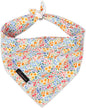 ARING PET Girl Dog Bandana, Spring Summer Daisy Floral Pet Bandana Scarf Triangle Bibs for Puppy Small Medium Large Dogs-L