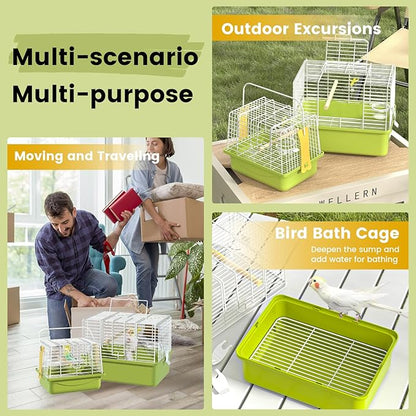 Small Bird cage,Travel Cage for Birds and Small Animals, Parakeet cage,Bird Carrier Travel cage,Bird Travel cage, jaulas para pájaros,Green,(Size:S,M,L) (S)