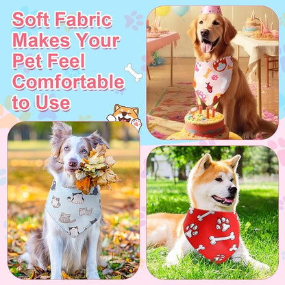 Amylove 120 Pcs St. Patrick's Day Dog Bandanas Bulk Holiday Triangle Dog Pack Puppy Kerchief Bandana Adjustable Spring Pet Scarf for Pet Cat Costume Accessories Decor(Cartoon)