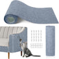 Cat Scratching Mat, 118.5"x15.9" Trimmable Self-Adhesive Cat Scratch Carpet, Couch Protector from Cats Claws, Furniture Corner Protectors for Cats, Indoor Furniture Protection for Chair (Light Gray)