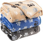 Dog Blanket Paw Bone Pattern 1 Pack 3 Colorful 60"*50" Super Soft Warm Flannel Sofa Cover Car Bed Protector, Urine Proof Washable Outdoor Pet Blanket for Puppy Large Dogs & Cats