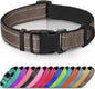 Joytale Reflective Dog Collar, Soft Neoprene Padded, Metal D-Ring, Nylon Pet Collar Adjustable for Medium Dogs, Brown, Medium