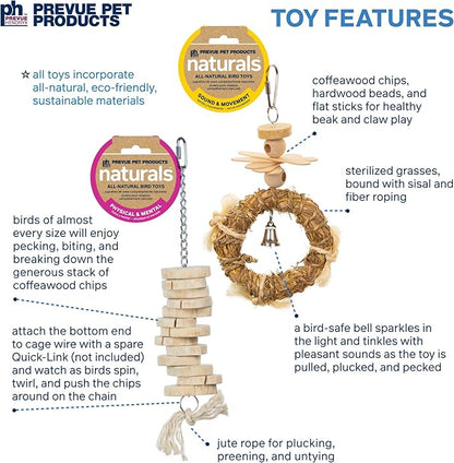 Prevue Pet Products Wholesome Naturals 4 Piece Bird Toy Bundle