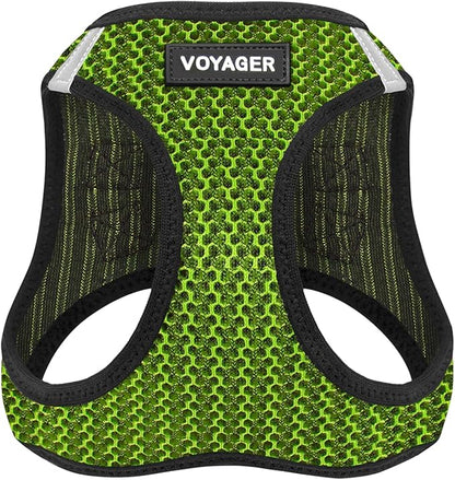 Best Pet Supplies - All Weather Mesh/Plush, Reflective, No Pull Harness for Small, Medium Dogs, Cats - Secure with Hook & Loop Fastener, Buckle, Double D-Rings - Lime Green 2-Tone, S