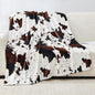 Bnuitland Cow Printed Fleece Flannel Throw Blanket, 300 GSM Double Sided Fuzzy Fluffy Blanket for Bed Sofa Couch Travel, Super Soft Lightweight for Adults and Kids, 60×80 inch
