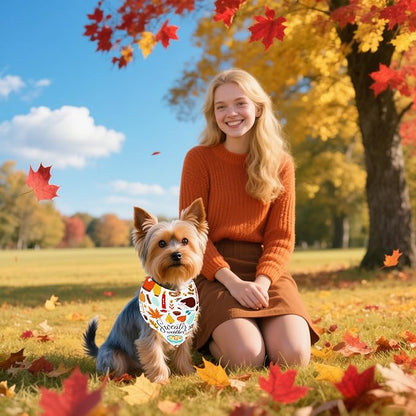 30 Pcs Fall Dog Bandanas Bulk for Small Dogs 18 Inch Stitch Edge Dog Bandanas Autumn Scarves for Puppy Cats Breed Grooming S