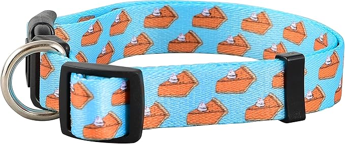 Native Pup Thanksgiving Dog Collar- Fall Collars for Dogs- Autumn Leaf, Turkey, Pumpkin Pie, Holiday Leaves- Girl Boy Puppy- Adjustable for Small, Medium, Large Breeds (Pumpkin Pie, Small)