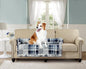 Brilliant Sunshine Quilted Calming Dog Bed Mat, Removable Washable Cover, Cushion Protector and Couch Covers for Dogs, Pets, Cats, Extra Large, Blue Plaids and Stripes Patchwork