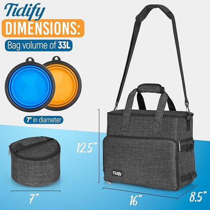 Customized Dog Travel Bag - You Name It and We Make It, Your Own Personalized Pet Travel Bag, Make It Special for You and Your Pet. (Dark Grey)