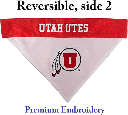 Pets First Collegiate Pet Accessories, Reversible Bandana, Utah Utes, Large/X-Large (Pack of 2)