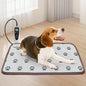 Dog Heating Pad 28x18in with Smart Thermostat Switch and Power Line Protection Tube,Obtained MET and UL Dual Certification,Waterproof Puppy Heating pad-Paw Print
