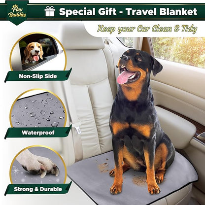 Paw Buddies Waterproof Blanket 80"x90" – Reversible Microfleece Throw for Couples, Pets & Family – Leakproof, Machine Washable Bed & Sofa Protector for Home or Travel