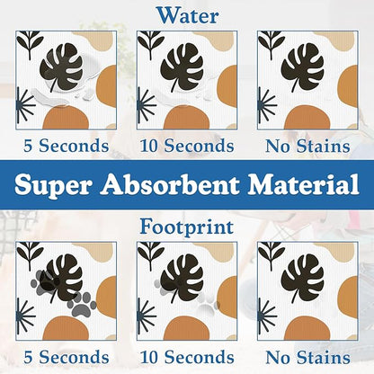 Boho Style Dog Food Mat–Christmas Stocking Absorbent Quick Dry Feeding Placemat for Food and Water Bowls, Non Slip Rubber Backing, Waterproof Pet Supplies for Mess-Free Eating 16"x24"