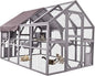 Aivituvin Extra Large Catio Outdoor Cat Enclosure Window Design for 10-20 Cats, 74"H Walk-In Patio Cat House with 4 Access Doors, Waterproof Roof, Spacious Kitty Cage for Multiple Indoor Outdoor Cats