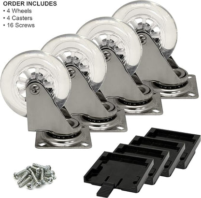 SportPet Airline Compliant Travel Dog Kennel Heavy Duty REPLACEMENT WHEELS - Durable Metal & Silent Rubber Design – Premium Swivel Caster Wheels Fit Medium-XXXL SportPet Airline Pet Kennels – Set of 4