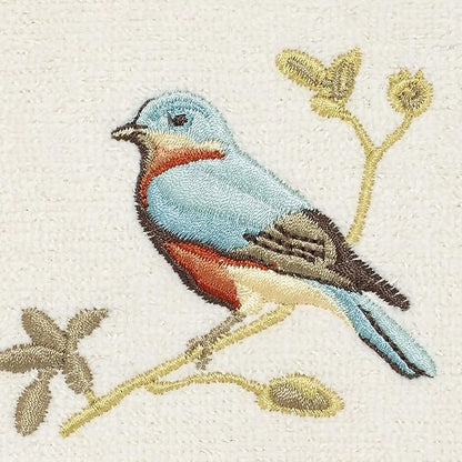 Avanti Linens - Washcloth, Soft & Absorbent, Nature Inspired Bathroom Decor (Gilded Birds Collection)