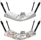 Jetec 2 Pack Cat Hammock for Cage, Catio Accessories Reversible Soft Cats Bed with Adjustable Straps and Hooks Double-Sided Linen and Fleece Hanging Hammock for Cats, Kitten(Geometry Pattern,L)