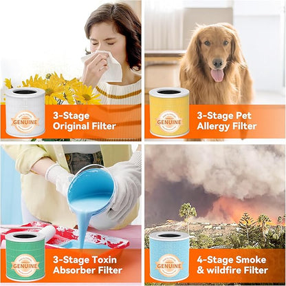 AIRROMI Pets Air Purifier for Home Allergies,Up to 660 ft². HEPA Deodorizing Activated Carbon Filter,With Fragrance Sponge for Better Sleep,Night Light,Pet Dander,Smoke,Odors,Air Cleaner A2002 Pink