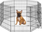 Yaheetech 30" High 8 Panel Foldable Metal Dog Exercise Pen Pet Playpen Dog Fence Outdoor & Indoor Use for Small Animals with Door Black