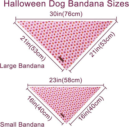 Halloween Pumpkin Dog Bandana, Halloween Triangle Bid Scarf with Pumpkin Pattern, Cotton Pet Kerchief for Girl Boy Dogs or Cats, Cute Puppy Bandana Fancy for Dogs