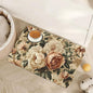 Roses Peonies Pet Feeding Mat,Vintage Luxury Shabby Chic Flower Absorbent Quick-Dry Cat Dog Food and Water Bowl Mats,Non-Slip Rubber Backing Mat,Cat Dog Accessories Supplies 12"x20"
