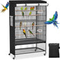 Roasivi Universal Large Birdcage Cover Black Out and Breathable Cages Cover for Parrots and Other Small Animals Durable Waterproofing Washable Material 31" L x 21" W x 53" H Black
