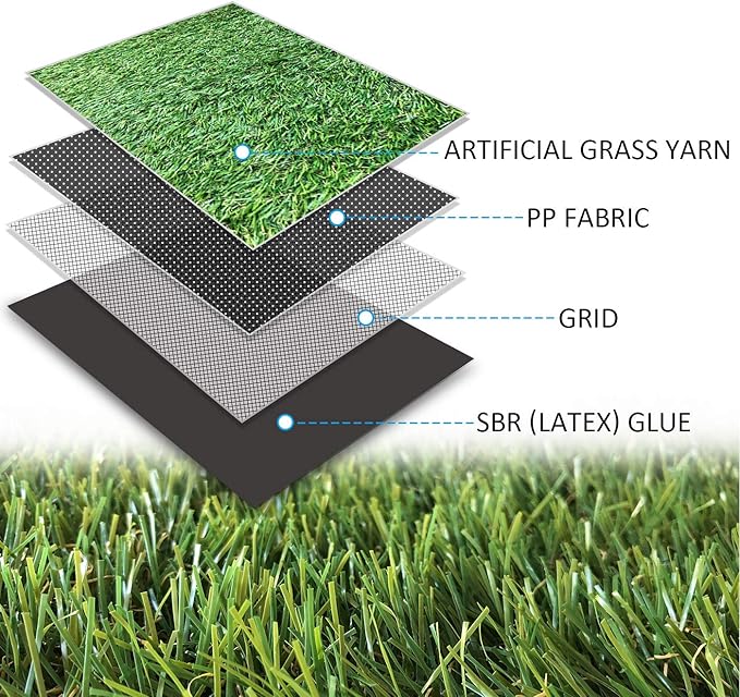 ALTRUISTIC Premium Artificial Grass Drainage Holes & Rubber Backing 70 oz Realistic Synthetic Grass Mat Extra-Heavy & Soft Pet Turf Fake Grass for Dogs or Outdoor Decor (12ft X 82ft)