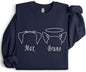 Custom Dog Mom Shirt for Women Pet Ears Sweatshirt with Name Unique Puppy Line Art Cute Dad Hoodie for DogDad Owner Lover