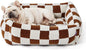LE SURE Cute Dog Bed for Medium Dogs - Washable Pet Beds,Cozy Rectangle Orthopedic Sofa with Jacquard Shaggy Plush & Anti Slip Bottom,30x24x8inches
