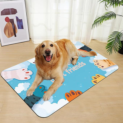 Cat Paw Pet Feeding Mat–Christmas Stocking Quick Dry Absorbent Dog Cat Food Mat, Non Slip Waterproof Bowl Placemat for Messy Eaters, Pet Accessories for Floors 16"x24"