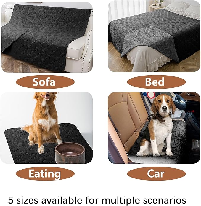 Waterproof Dog Blanket, 30x30 inches Small Pet Couch Covers for Sofa, Chair Bed Furniture Protector from Dogs Washable and Reversible-Black+Darkgrey
