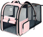 Lekebobor Large Cat Backpack Carrier Expandable Foldable Pet Carrier Backpack for Small Dogs Puppy Medium Cats Fit Up to 18 Lbs for Travel, Hiking,Pink